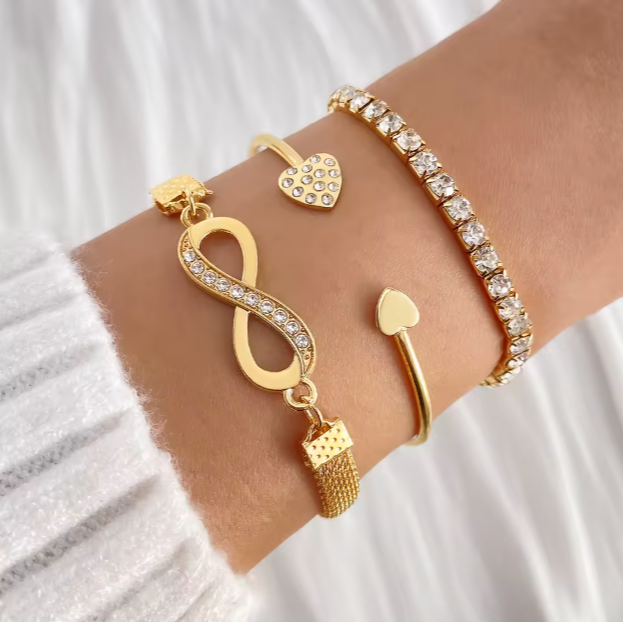 Luxury Bands - 3 brazaletes cristales de diamante